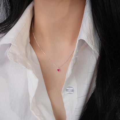 Heart Lock Necklace — 925 Sterling Silver Zircon Pendant for Women