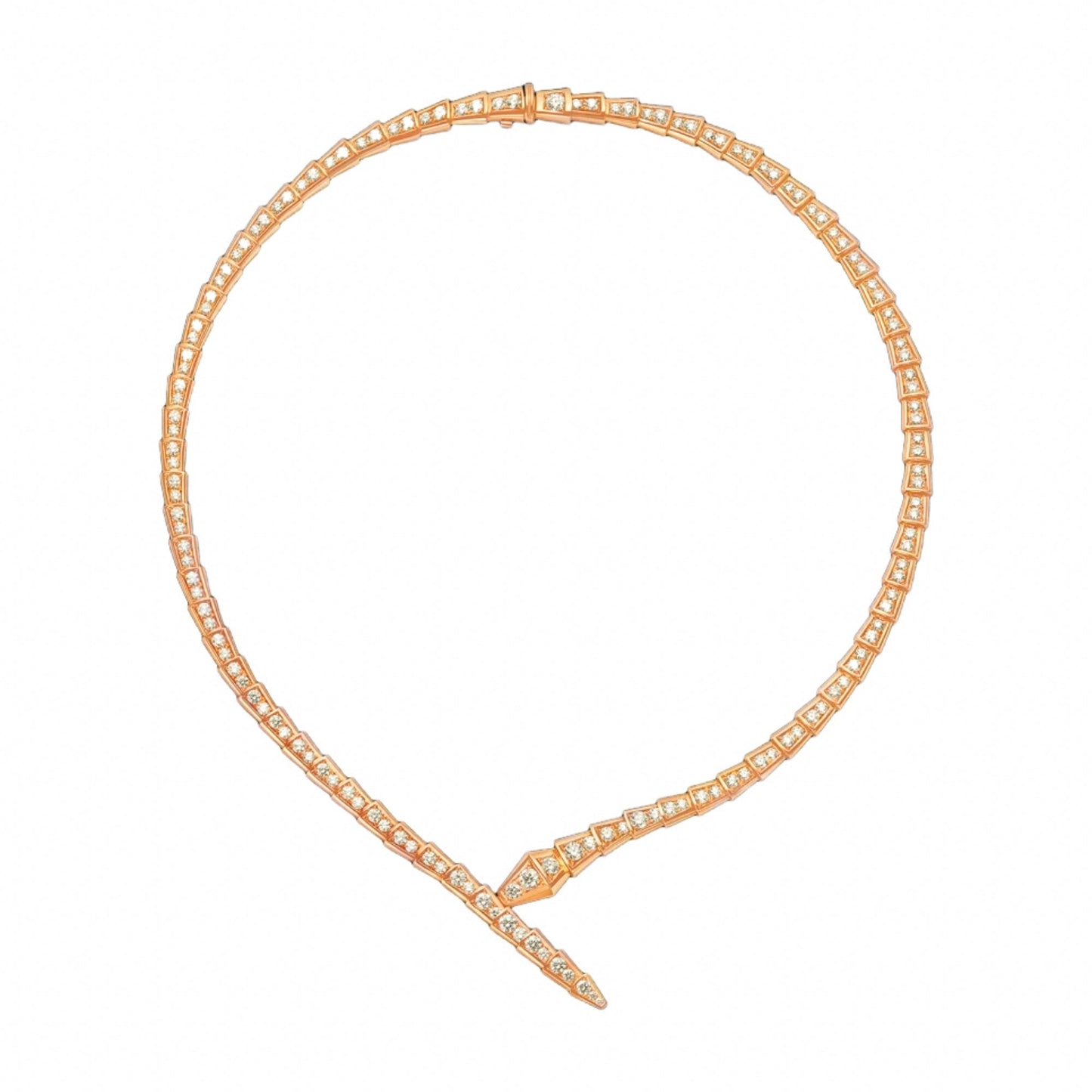 Stefanie 14K gold snake choker necklace with crystals