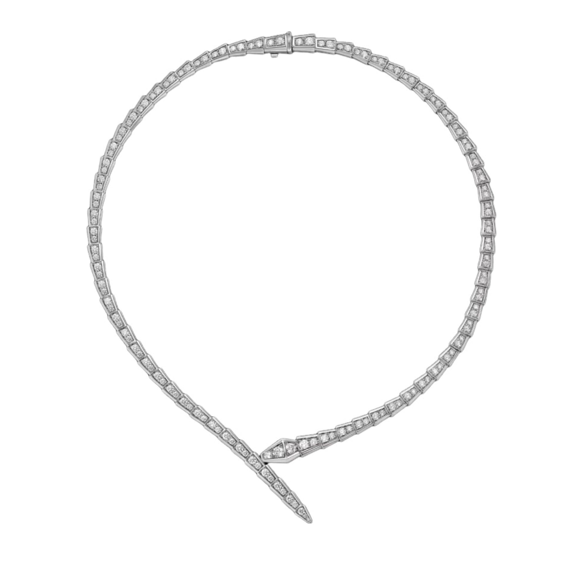 14K gold-plated brass snake necklace, polished finish