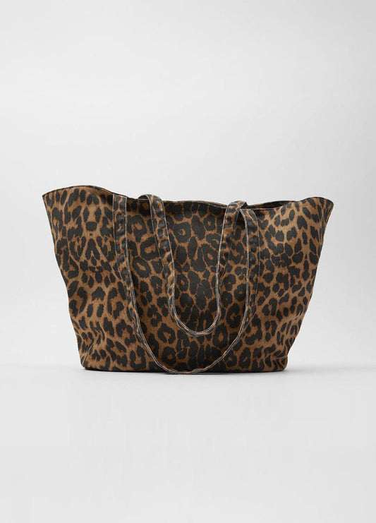 Large Vintage Leopard Tote Bag