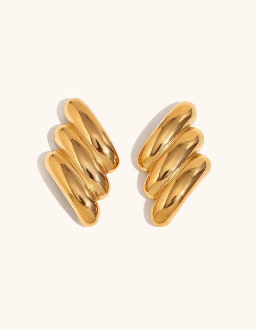 Wing Theory gold drop earrings by Ravyena