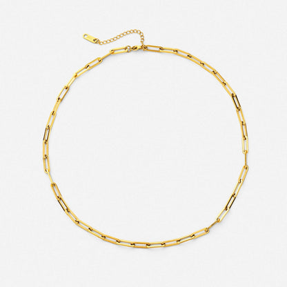 Link necklace in polished gold finish