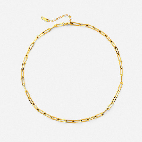 Link necklace in polished gold finish