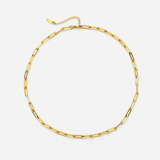 Link necklace in polished gold finish