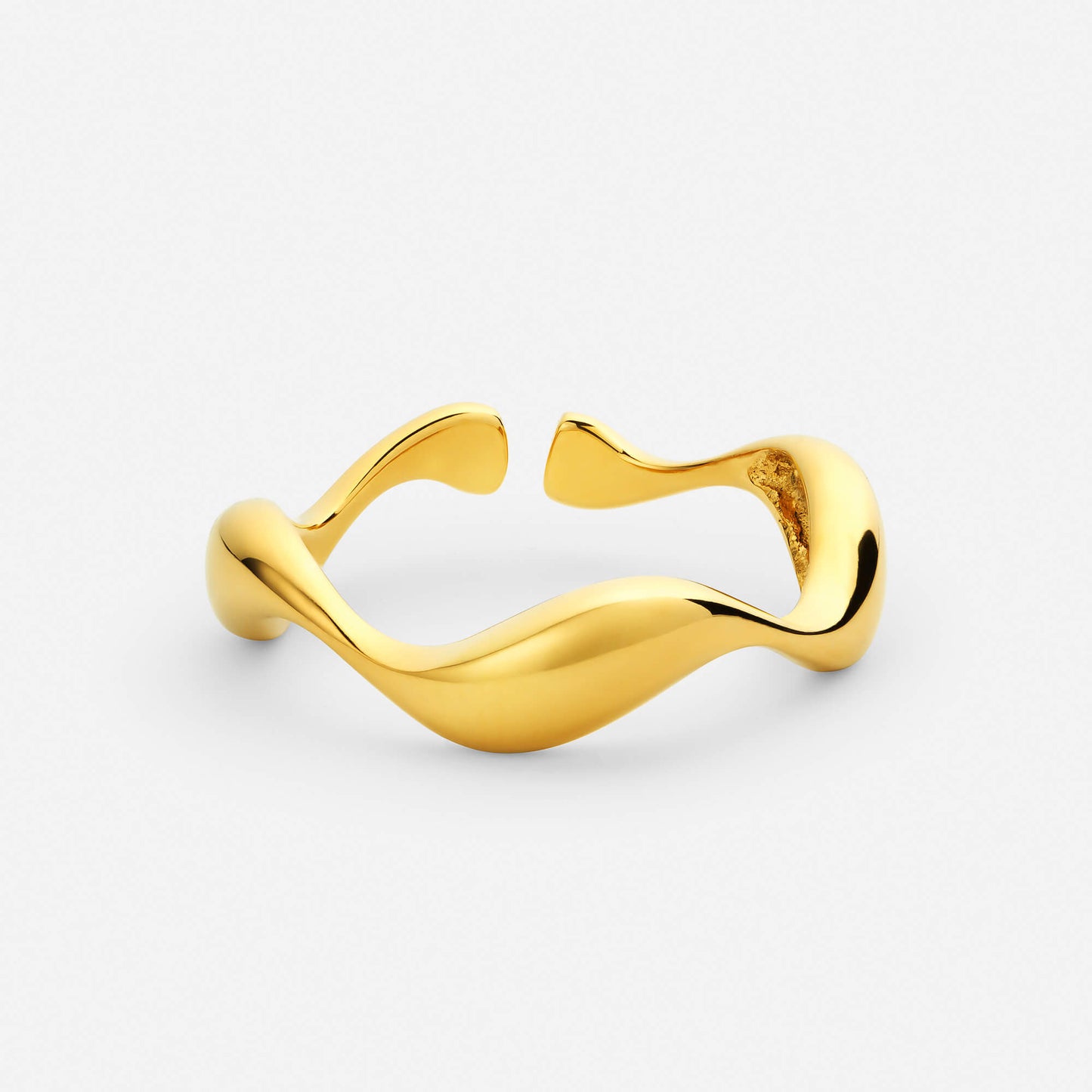Oceane ring in polished gold finish
