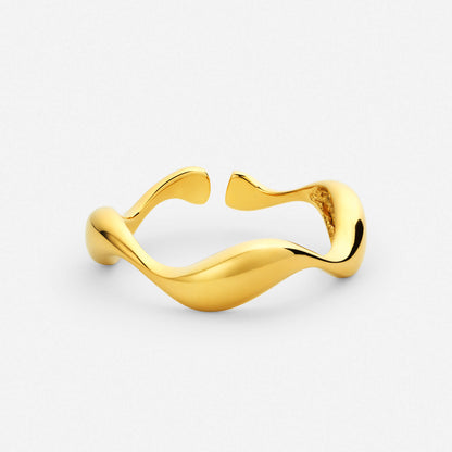 Oceane ring in polished gold finish