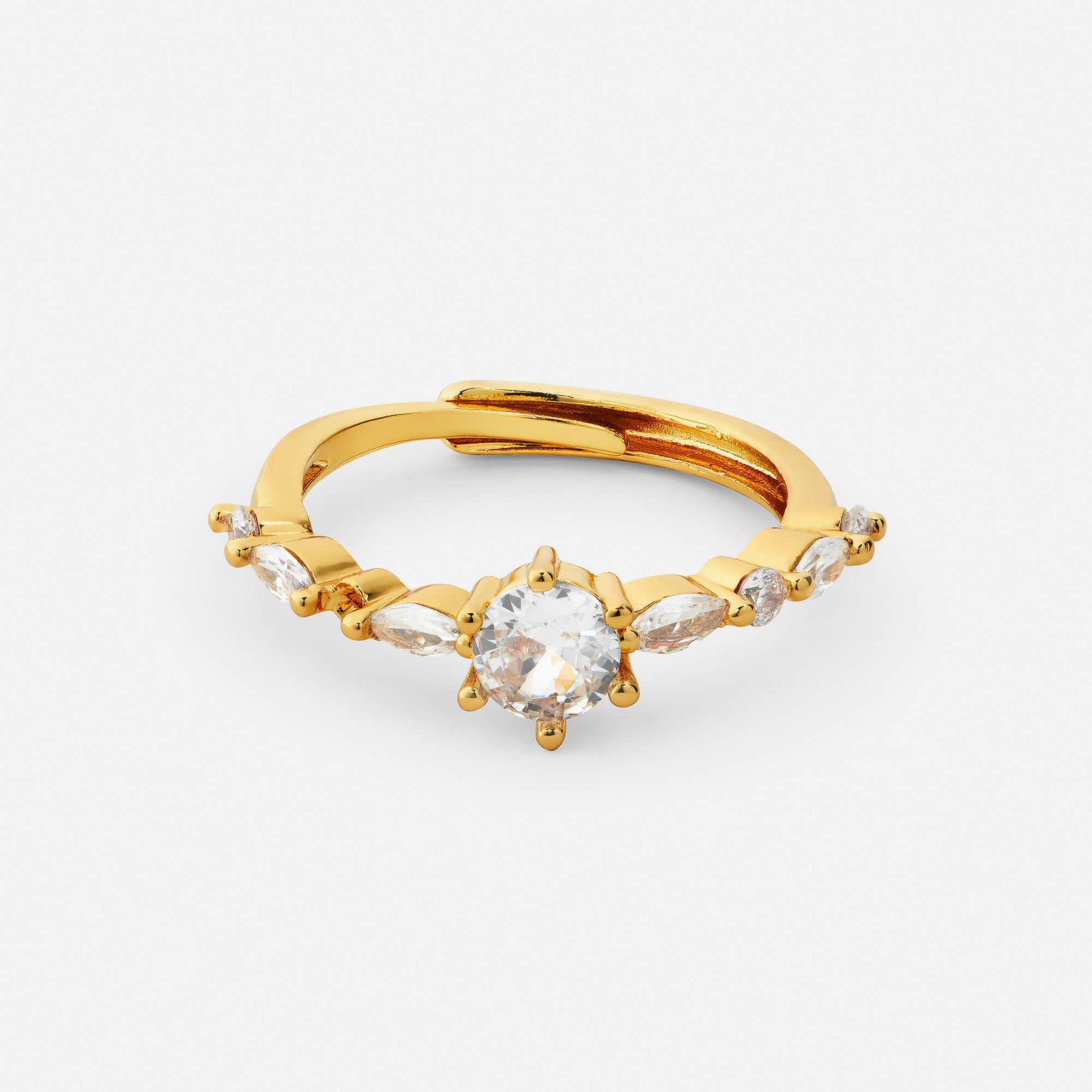 Nicole ring in polished gold finish