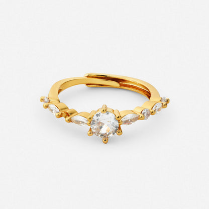 Nicole ring in polished gold finish
