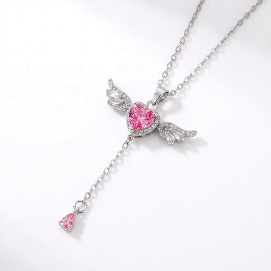 angel sterling silver necklace, angel’s love jewellery, sterling silver pendant UK.