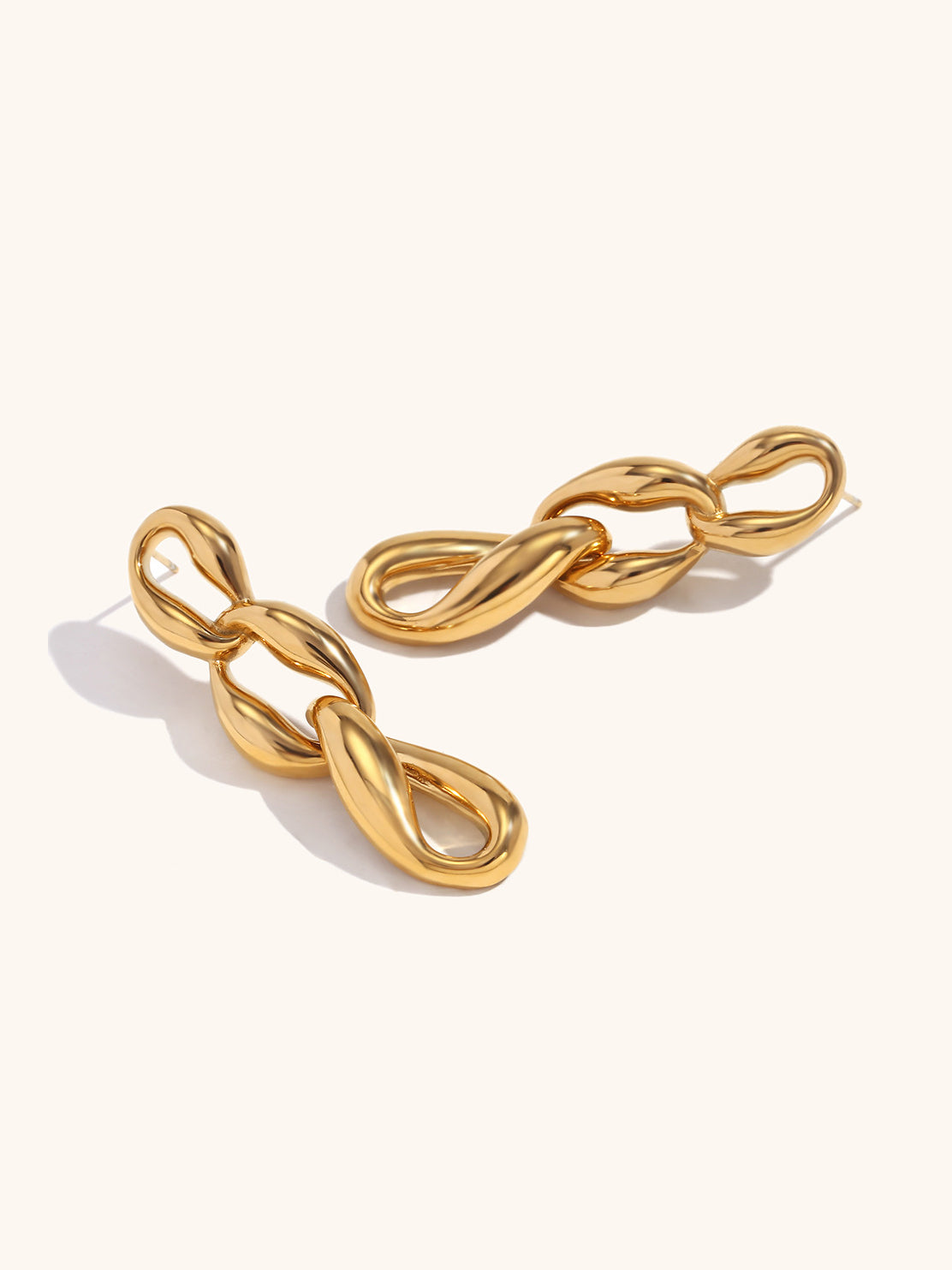 Long gold chain drop earrings — bold and lightweight