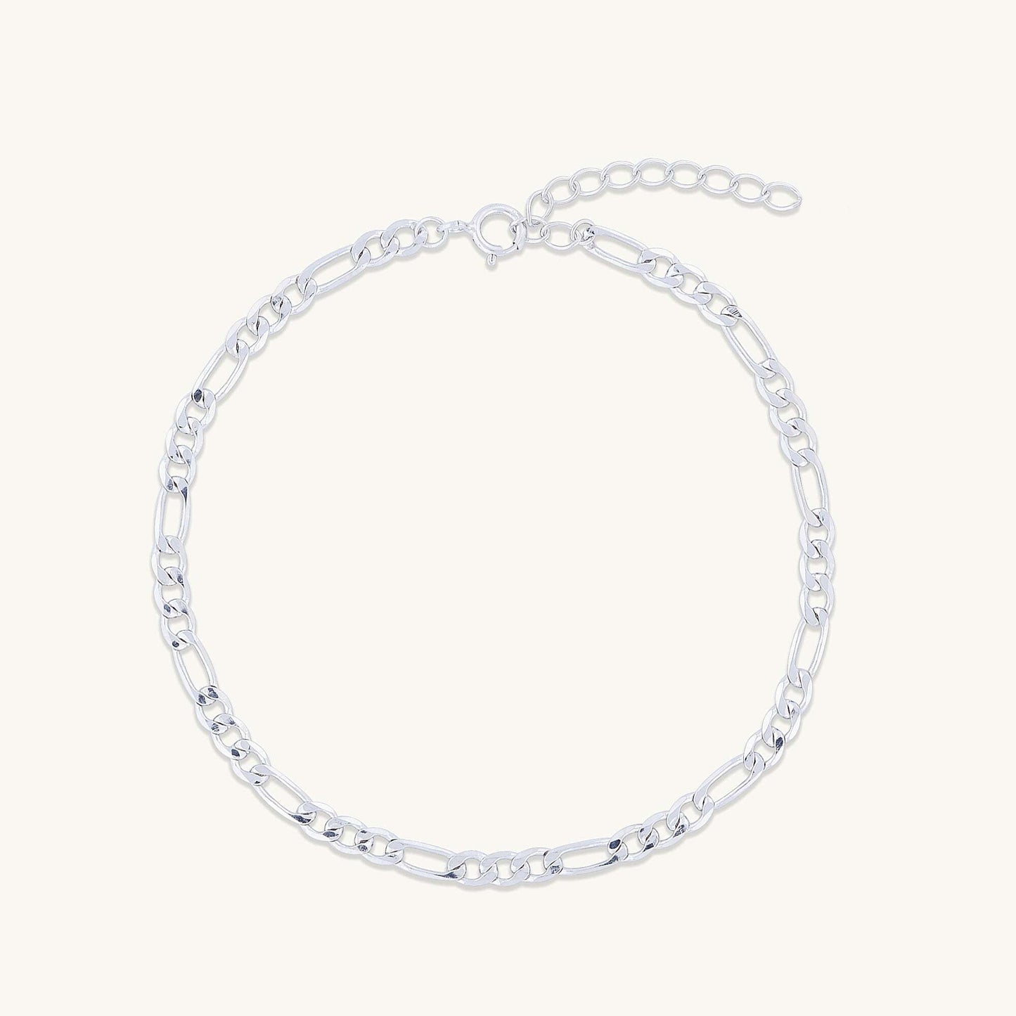 Figaro chain bracelet, dainty refined finish