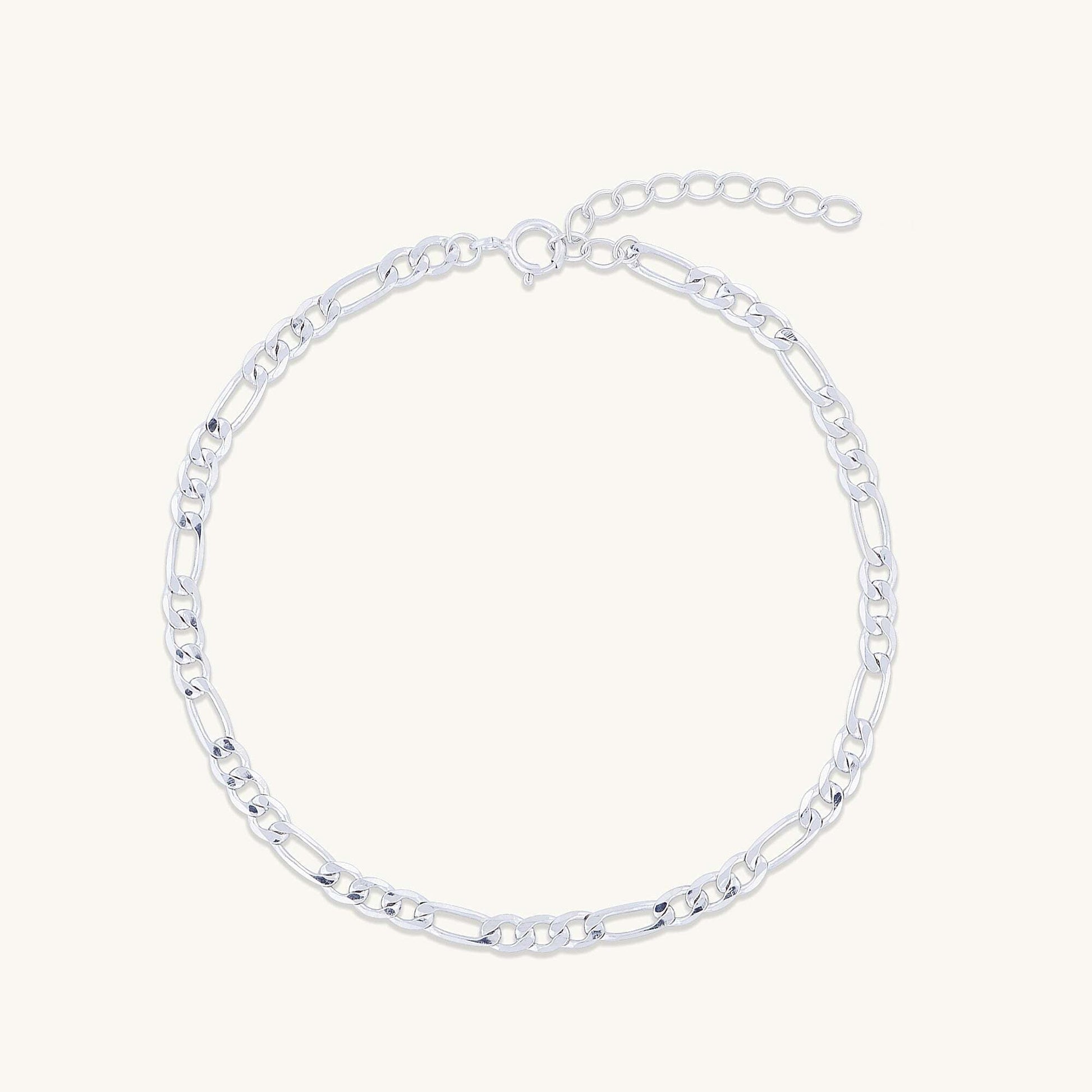 Figaro chain bracelet, dainty refined finish