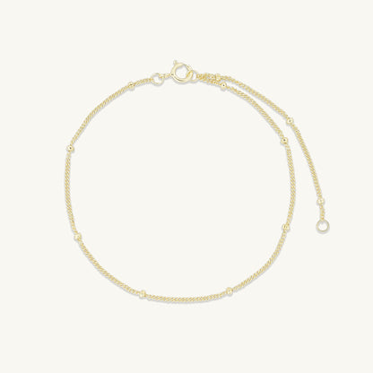 Satellite chain bracelet in 18k gold vermeil, front view – Ravyena