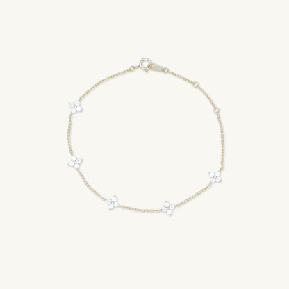 Clover station chain bracelet in gold finish