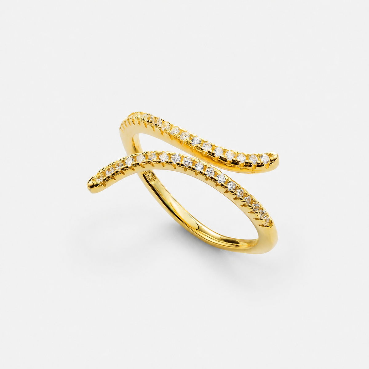 Crystal Flare Statement Ring — Gold