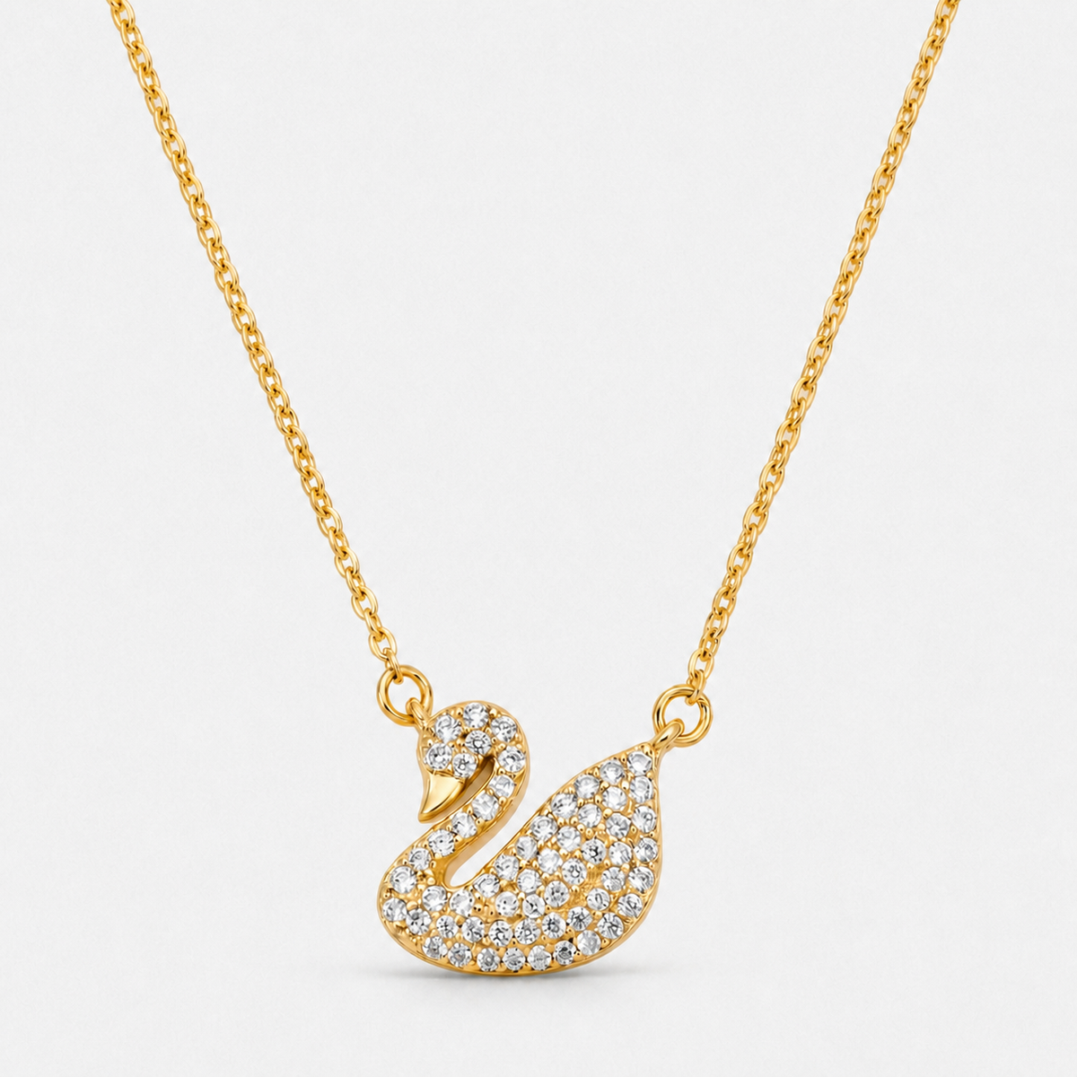 Geneviève 18K Gold-Plated Dainty Swan Necklace — Gold / Gold-plated Brass