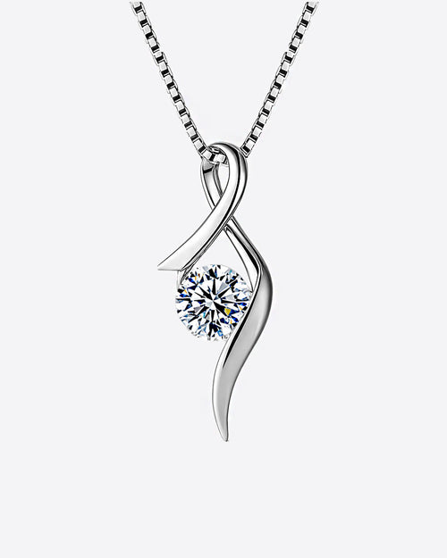 925 sterling silver pendant necklace with cubic zirconia solitaire stone – Ravyena