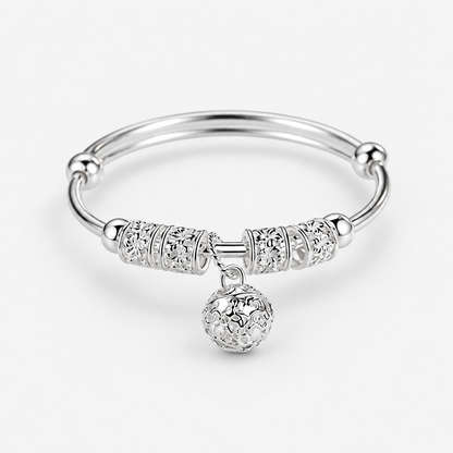 925 Sterling Silver Hollow Bell Bangle