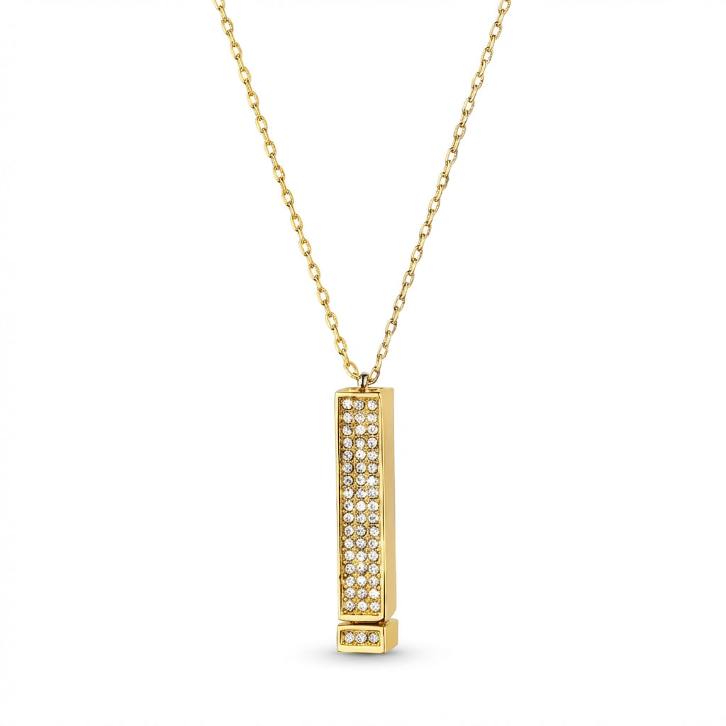 I love you necklace with secret message and crystals