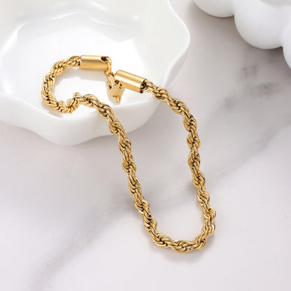Gold Rope Chain Bracelet — Woven Design, Everyday Elegance