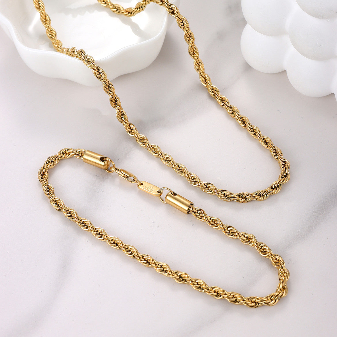 Gold Rope Chain Bracelet — Woven Design, Everyday Elegance