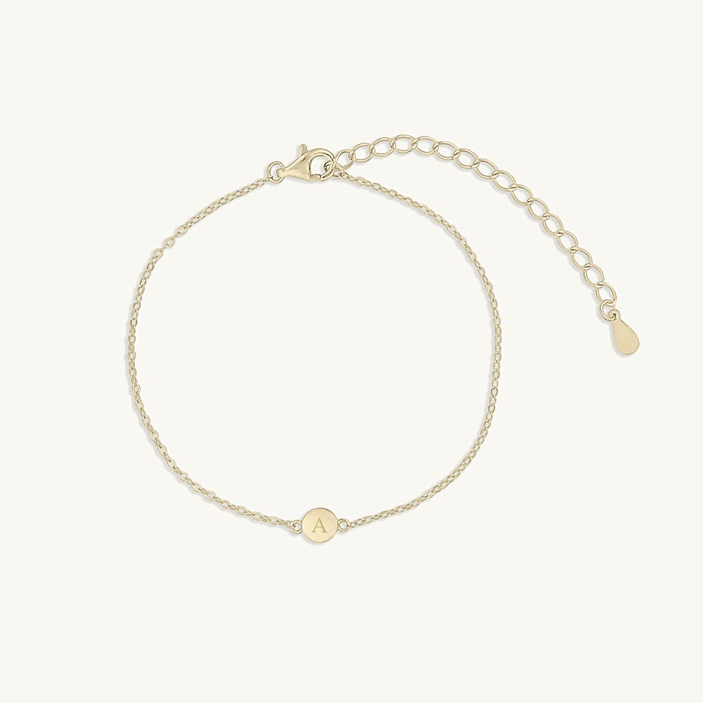 Initial letter dot bracelet in 18K gold vermeil