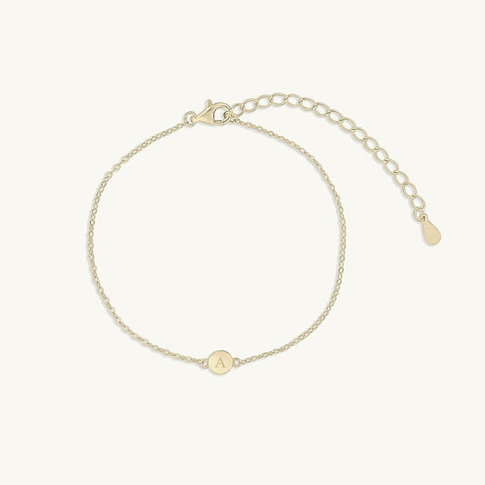 Initial letter dot bracelet in 18K gold vermeil