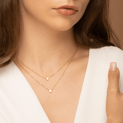 Letter dot pendant variation D, water-resistant gold