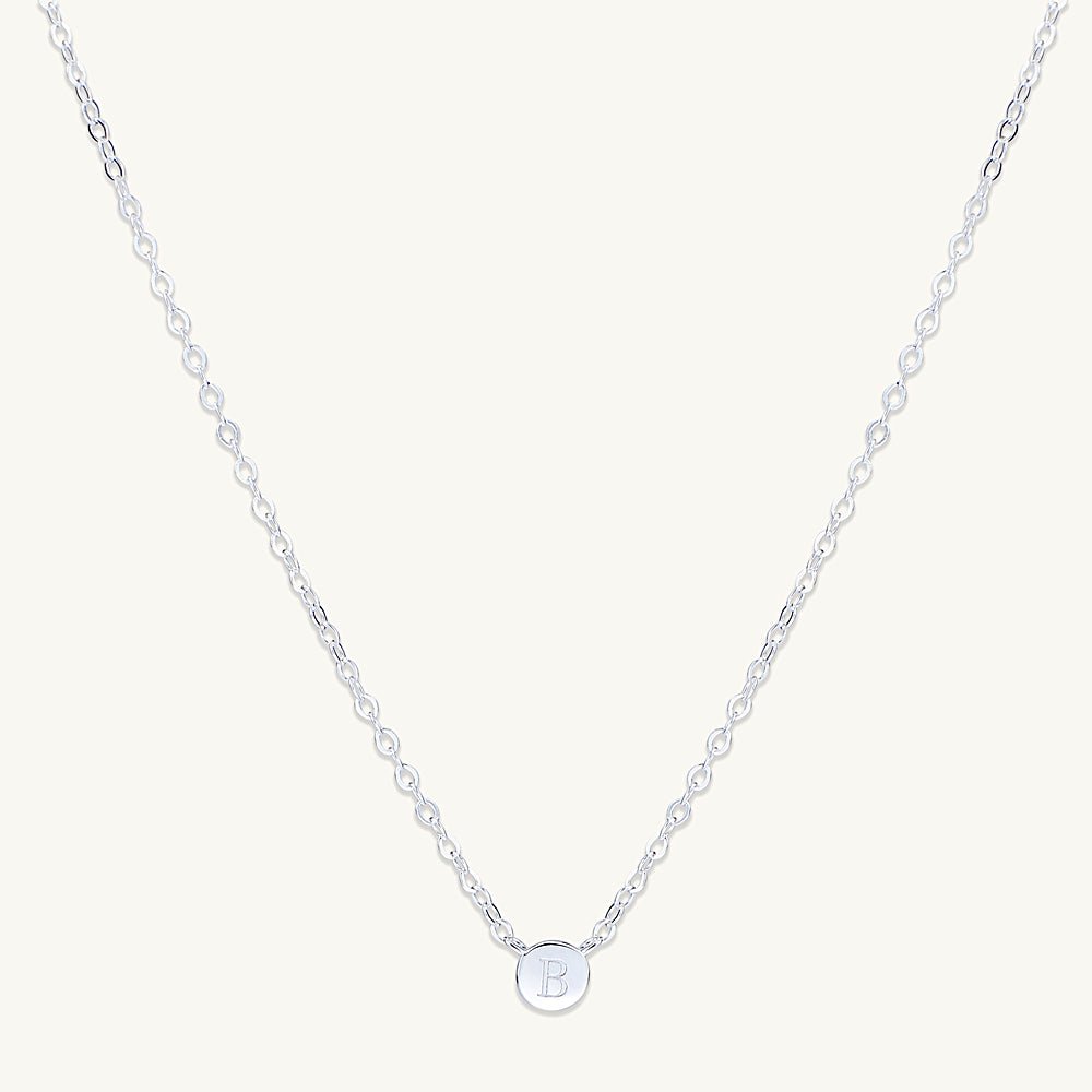 Letter dot pendant variation H on fine chain