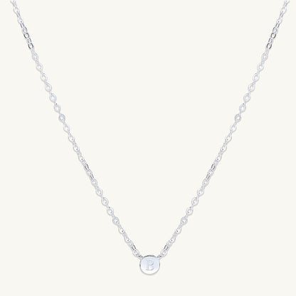 Letter dot pendant variation H on fine chain