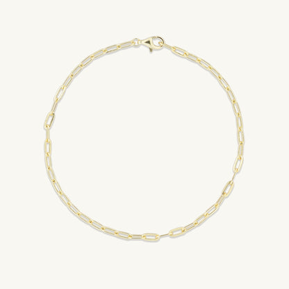 Link chain stacking bracelet in gold finish