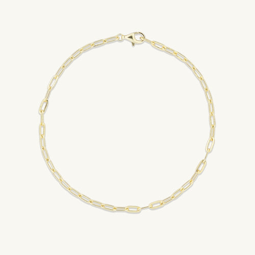 Link chain stacking bracelet in gold finish