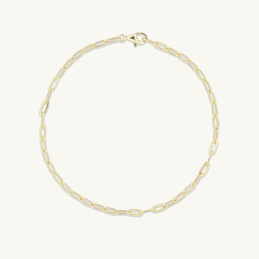 Link chain stacking bracelet in gold finish