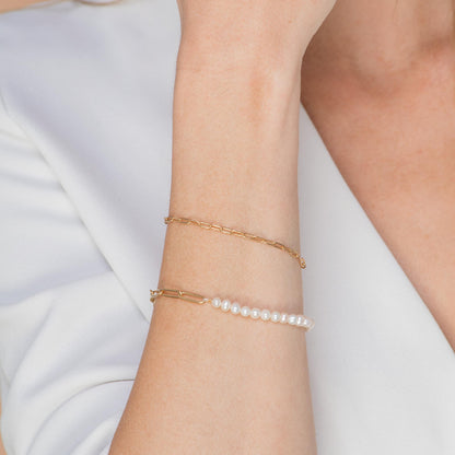 Stacking bracelet styled on a feminine wrist