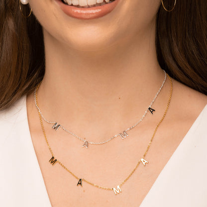Mama letter chain necklace gift presentation