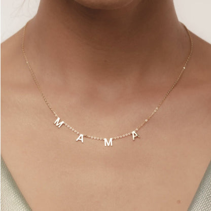 Mama necklace alternative angle view