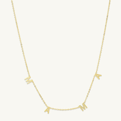 Mama letter chain necklace in 18K gold vermeil
