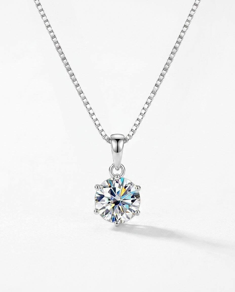 silver 925 sterling silver moissanite pendant necklace