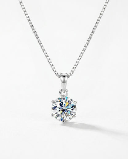 silver 925 sterling silver moissanite pendant necklace