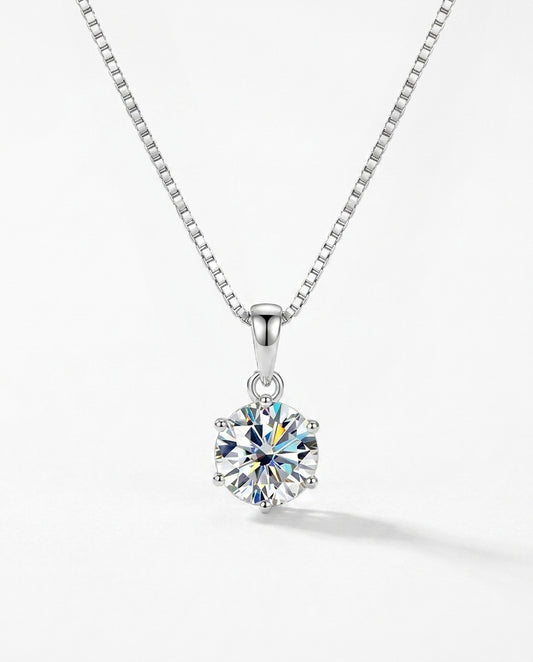 silver 925 sterling silver moissanite pendant necklace