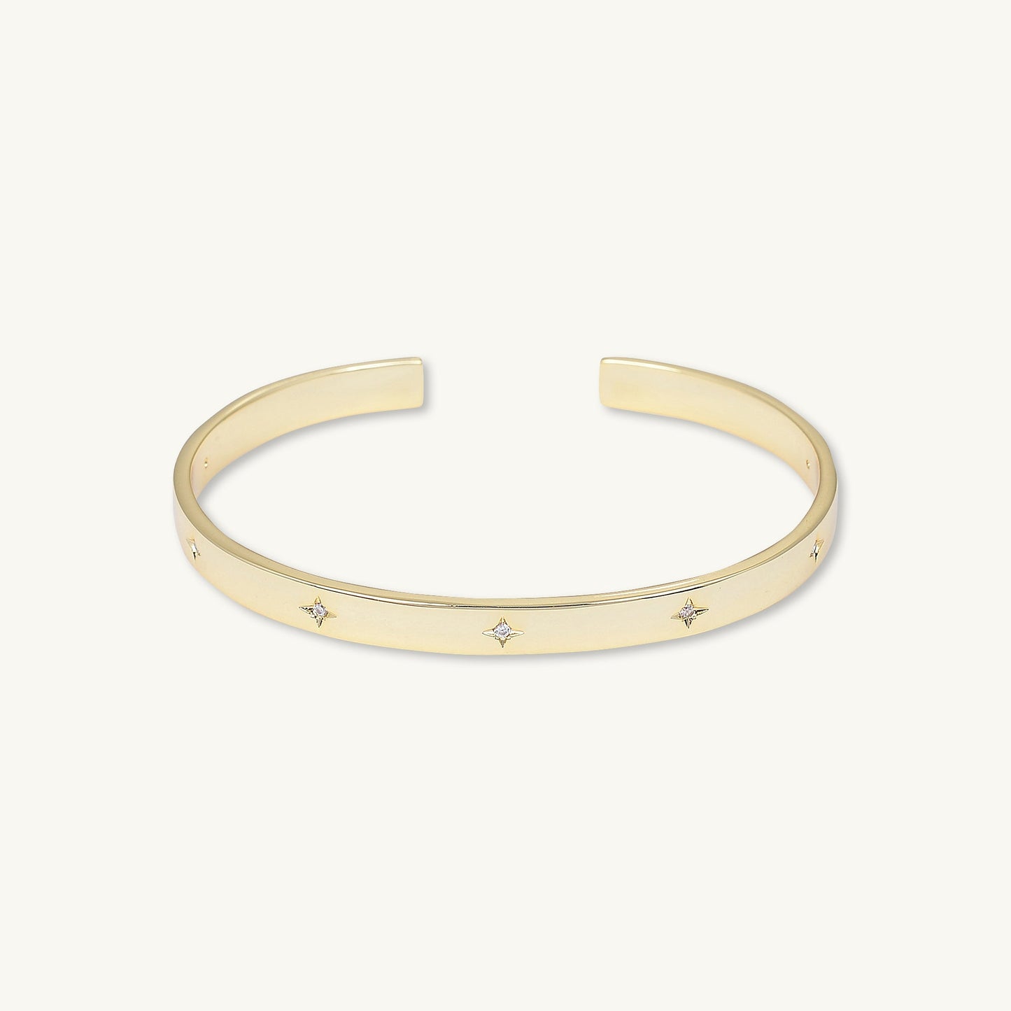 North star bangle bracelet in gold finish