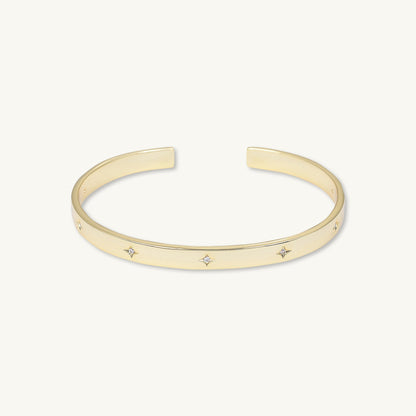 North star bangle bracelet in gold finish
