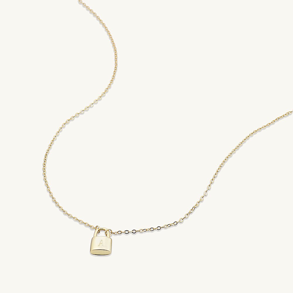 Padlock initial necklace variation J