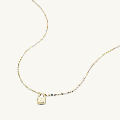 Padlock initial necklace variation J
