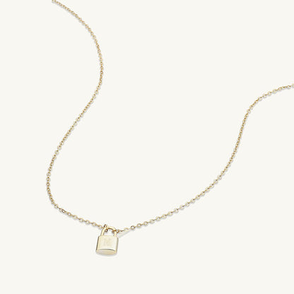 Gold vermeil padlock pendant variation K