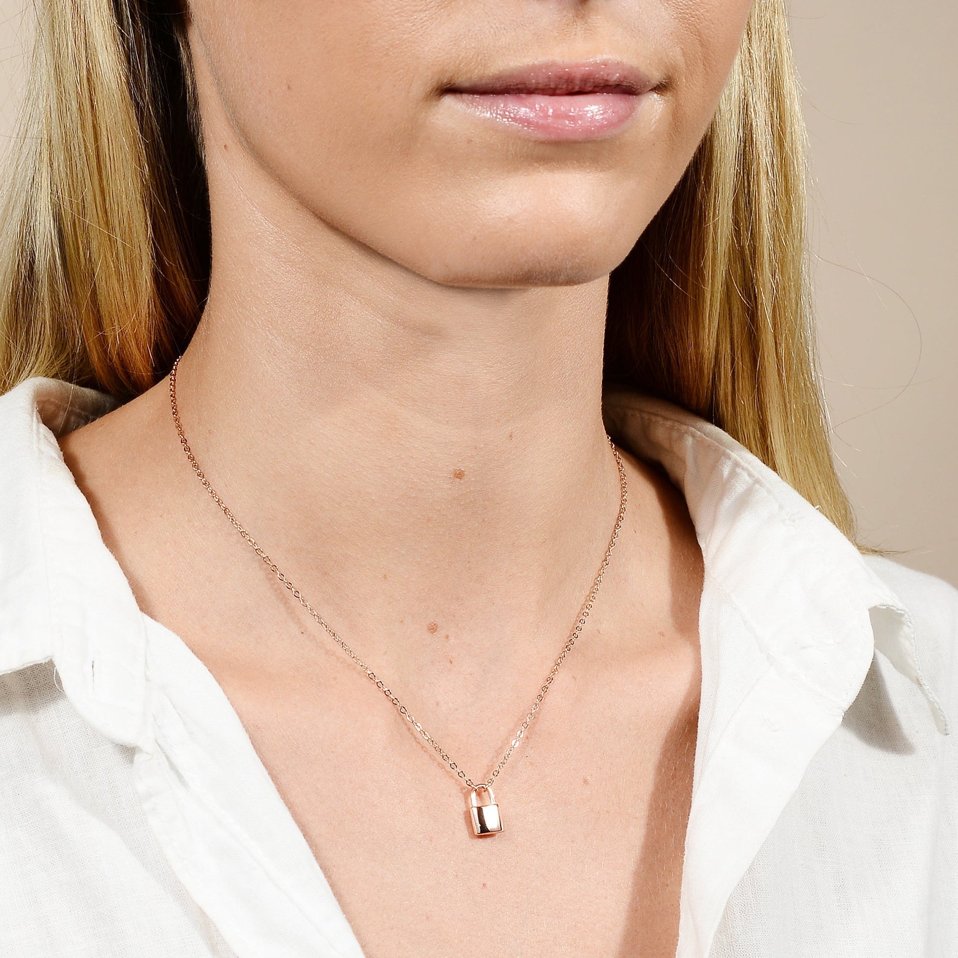 Padlock initial necklace variation N