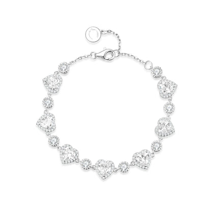 Pink halo heart bracelet detail shot