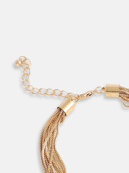 Layered gold ball pendant necklace, refined finish