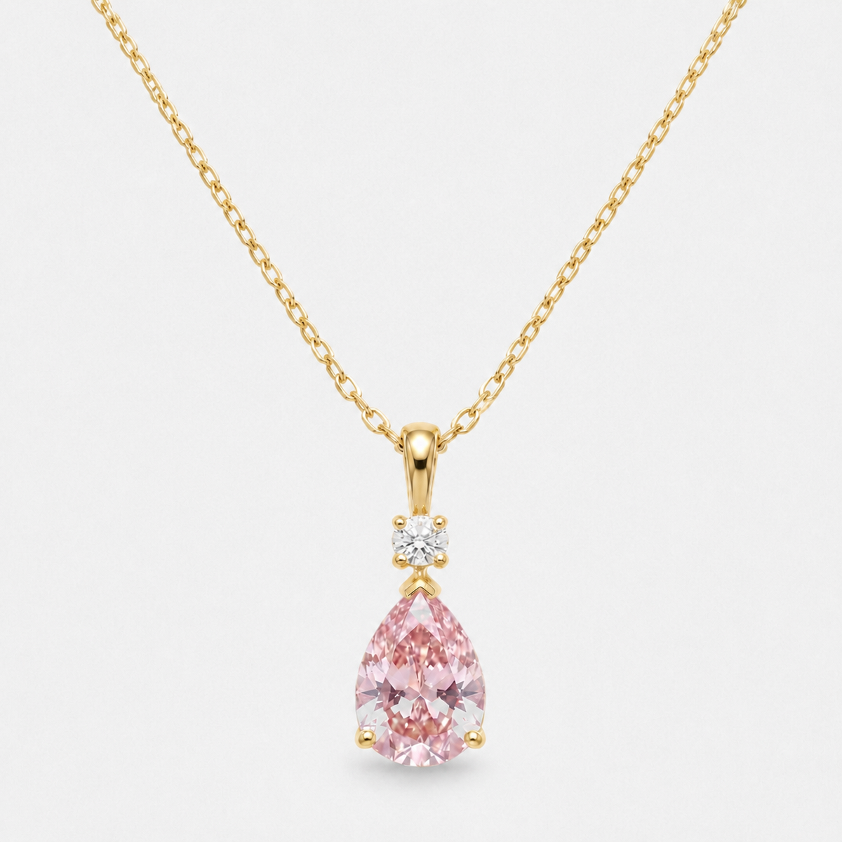 Pink Heart Pendant Necklace — Default Title