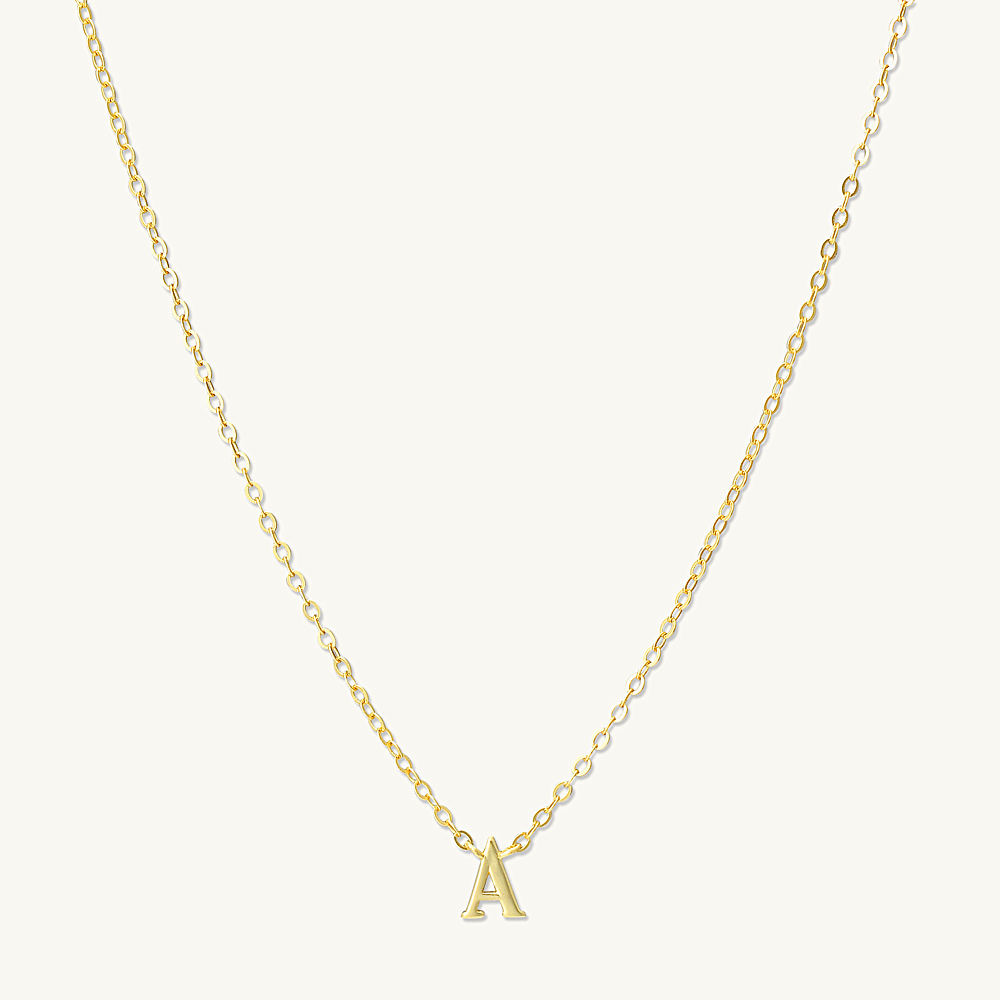 Script letter initial necklace in 18K gold vermeil